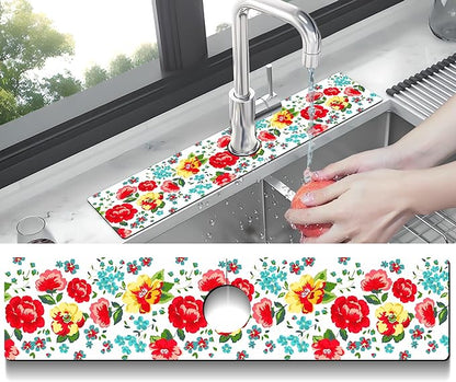 Kitchen Sink Splash Guard Faucet Mat Super Absorbent Fast Drying Mat Sink