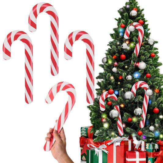 AWIZOM 12 Pcs 11.8 Inch Large Christmas Candy Canes Decorations Red White Wooden Candy Cane Ornaments Rustic Christmas Tree Hanging Decorations for DIY Crafts Xmas Holiday Party Supplies