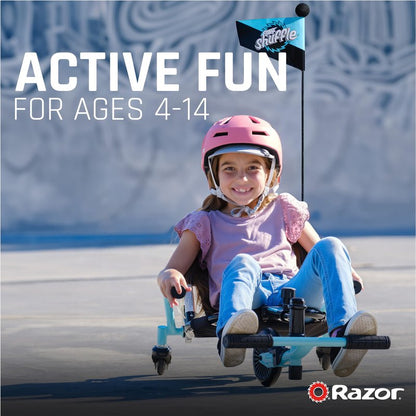 Razor Crazy Cart Shuffle – Kid-Powered Drifting Go-Kart for Ages 4+, Crazy Cart Drift Bar Technology, Adjustable Frame with 5 Length Settings