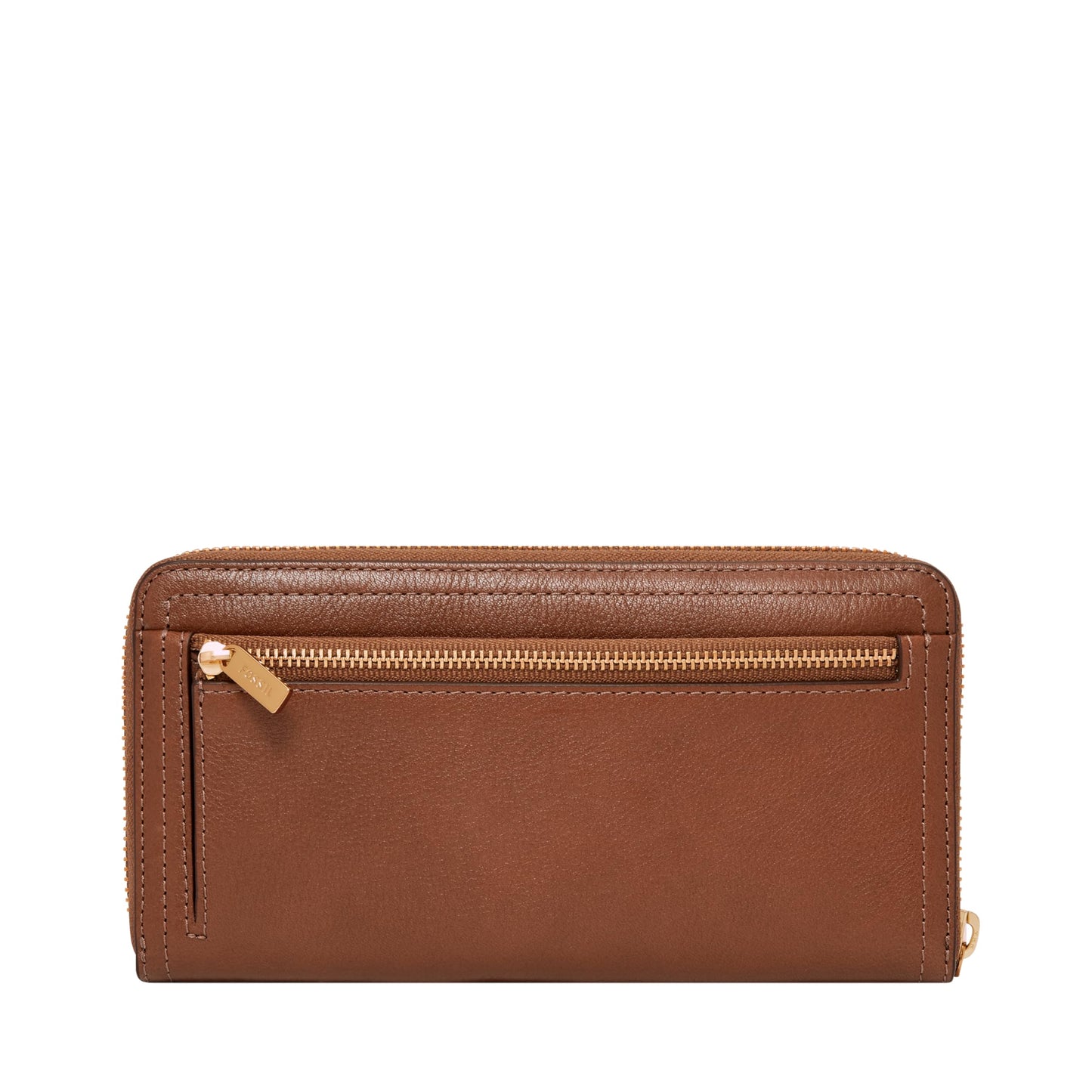 Fossil Women's Logan Leather Wallet, RFID Blocking Wallet for Women, Zip-Around Clutch with Wristlet Strap, Brown