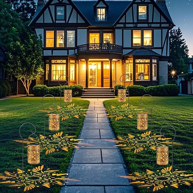 Solar Lanterns Outdoor Decor Hummingbird Garden Waterproof Birthday Gifts Light for Women Mom Grandma, Hanging Solar Lights Metal Decoration for Yard, Patio, Backyard, Porch, Garden, 2 Pack