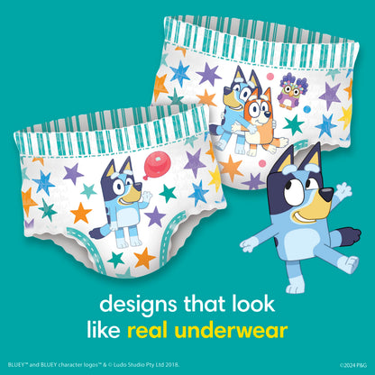 Pampers Training Pants - Easy Ups Boys & Girls Bluey - Size 3T-4T, 124 Count, Children's Potty Underwear (Packaging May Vary)