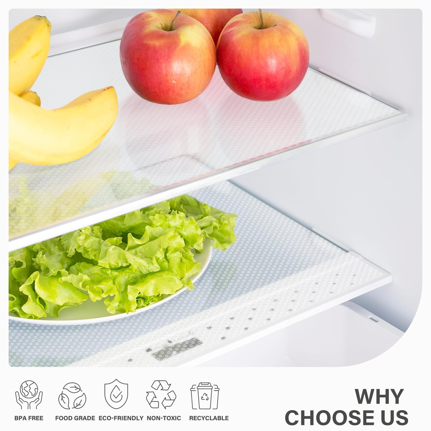 Login Life 12 Pcs Refrigerator Liners for Glass Shelves Washable and Cuttable，Waterproof Oilproof，Suitable for Non-Adhesive Shelf or Drawer Liner，Easy to Clean, Ideal Household Essentials
