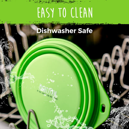 Mighty Paw Collapsible Travel Dog Bowl Set - Silicone Food and Water Bowls - Bonus Carabiner Clip - Ideal Hiking - Camping - Walking - Lightweight - Leak-Proof Dog Set - Orange - 2 Pack (27 oz)