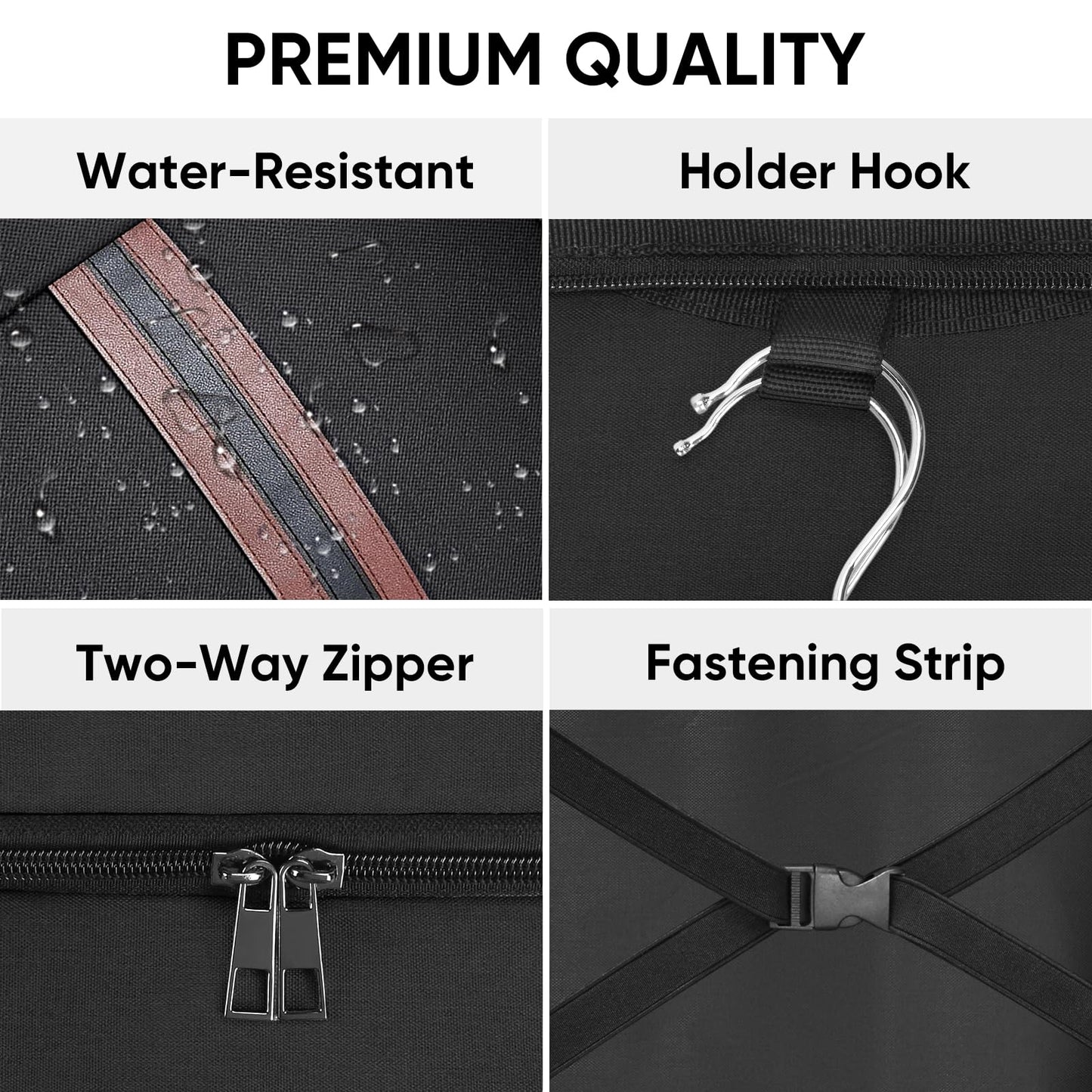 BALEINE Travel Garment Bag, Travel Suit Bag for Men, 42'' Waterproof Carry on Garment Bag for Hanging Clothes, Garment Duffel Bag for Travel Business (Black)
