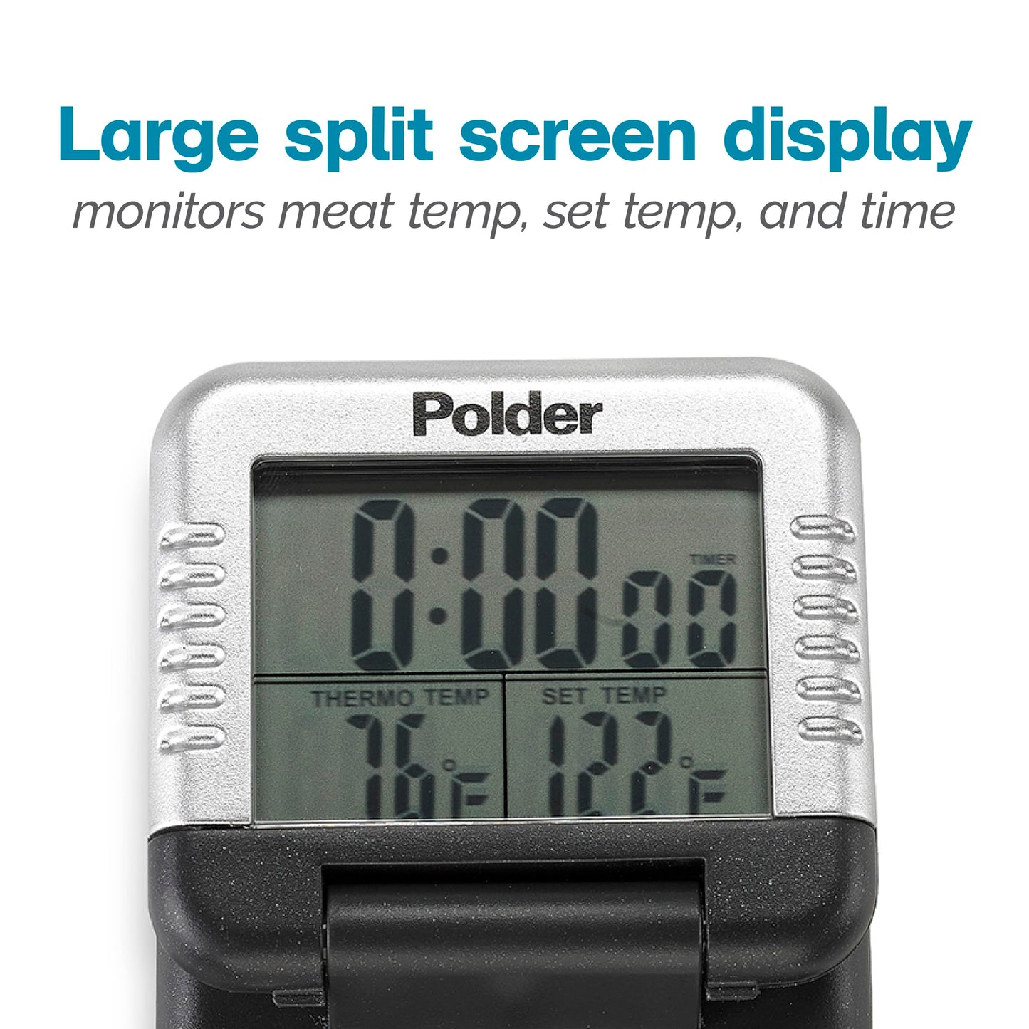Polder Digital In-Oven Thermometer/Timer, White