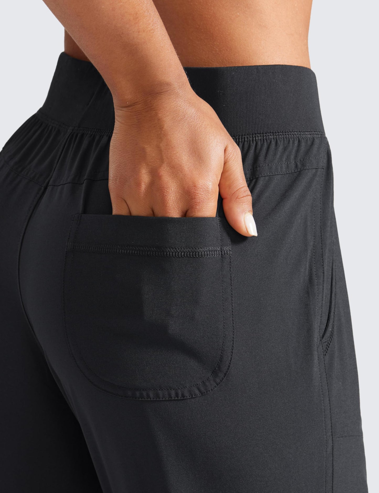 CRZ YOGA Lightweight Workout Joggers 27.5" Black Large