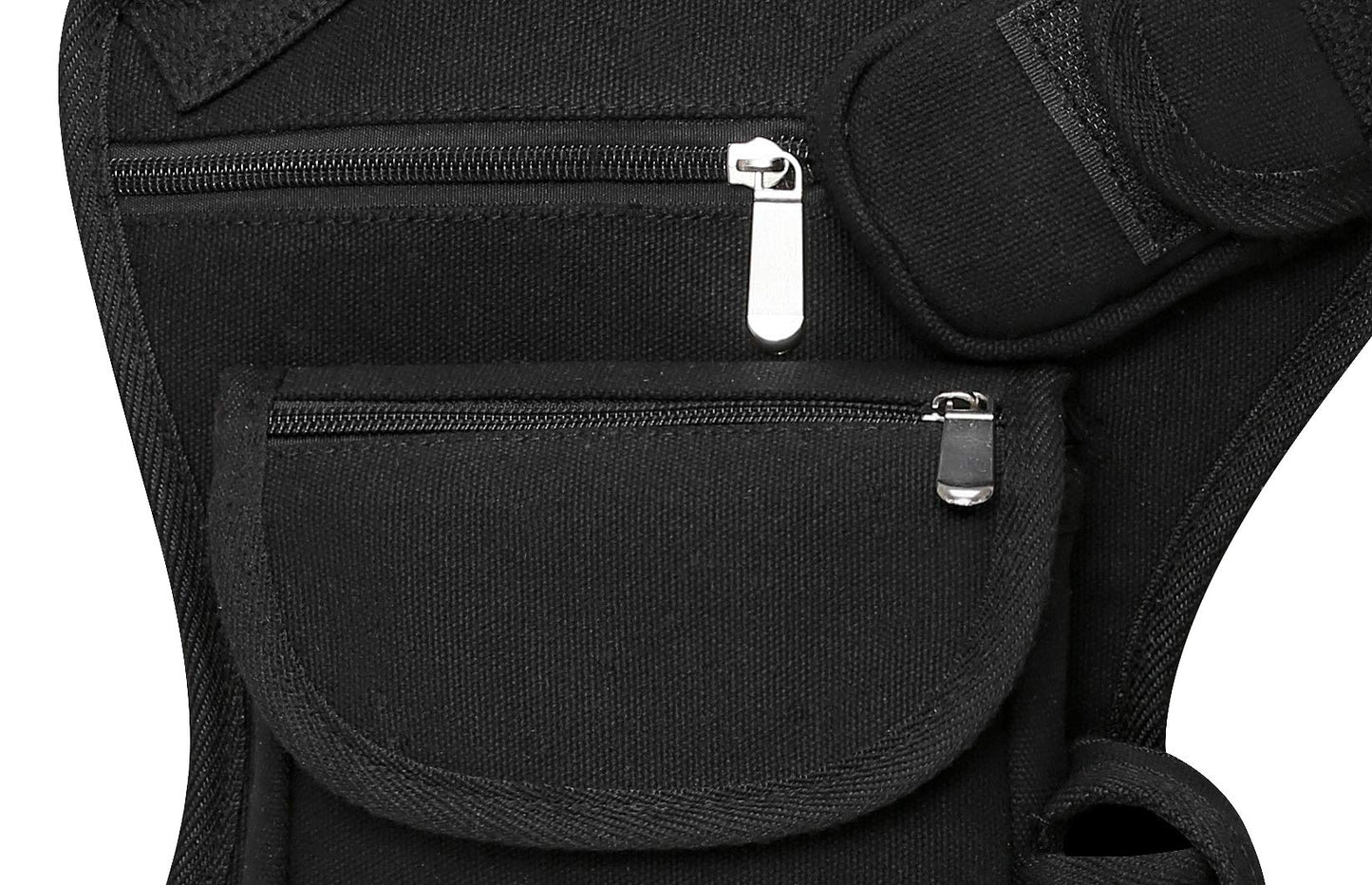 SEALINF Canvas Waist Bag Fanny Pack Racing Drop Leg Outdoor Bag (Black)