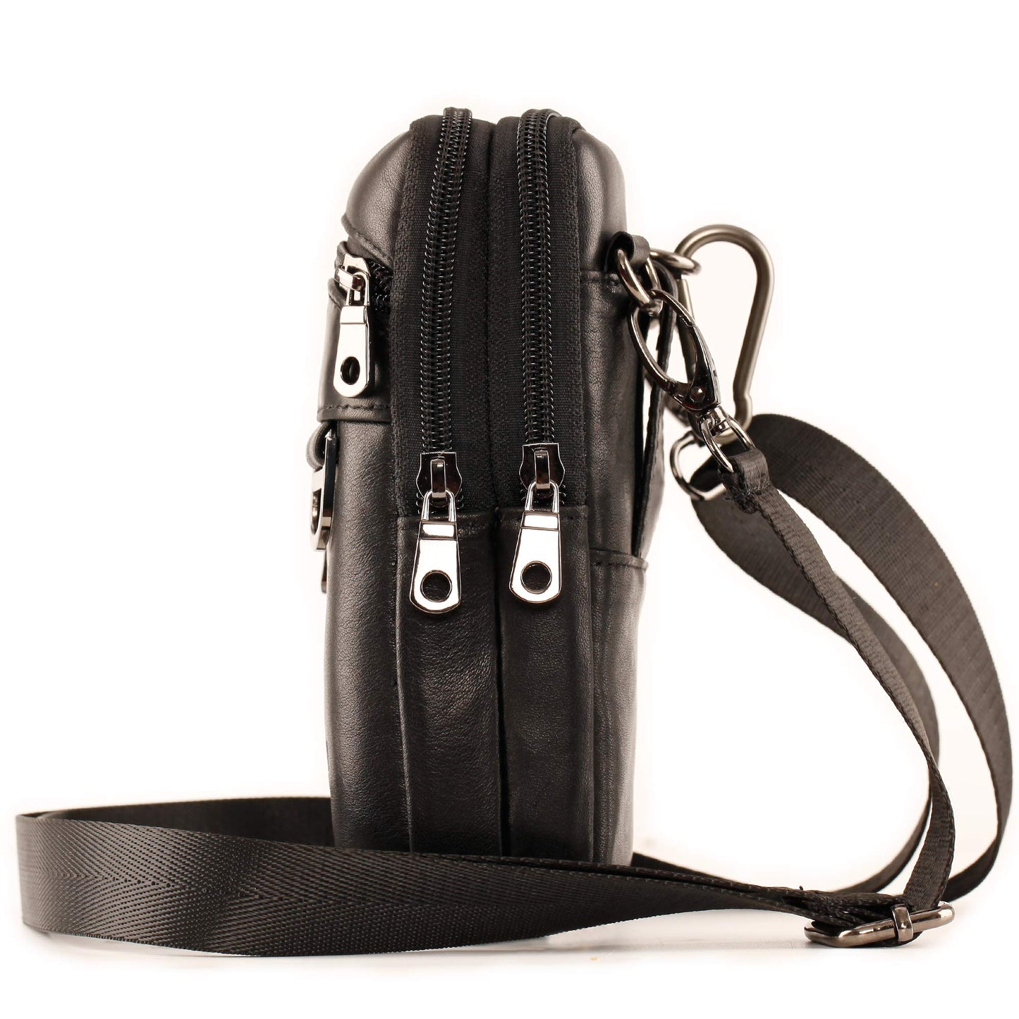 Small Mens Leather Satchel Cell Phone Holster,Vertical Belt Clip Cellphone Pouch,Purse Waist Bag Fanny Pack Compatible with Google,Zipper Phone Bag for Work,Hike