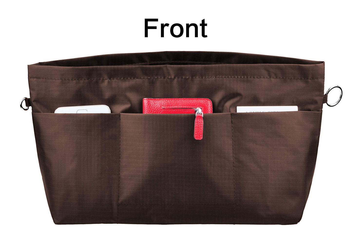 Vercord Purse Organizer Insert Bag Tote Handbags Pocketbook Inserts Organizers Zipper 11 Pockets Coffee Medium