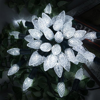 AWQ 300LED 108 FT C6 Christmas String Lights Plug in Fairy Twinkle String Lights 8 Modes Timer Function Waterproof Extendable for Indoor Outdoor Wedding Party Christmas Decoration (300, White)