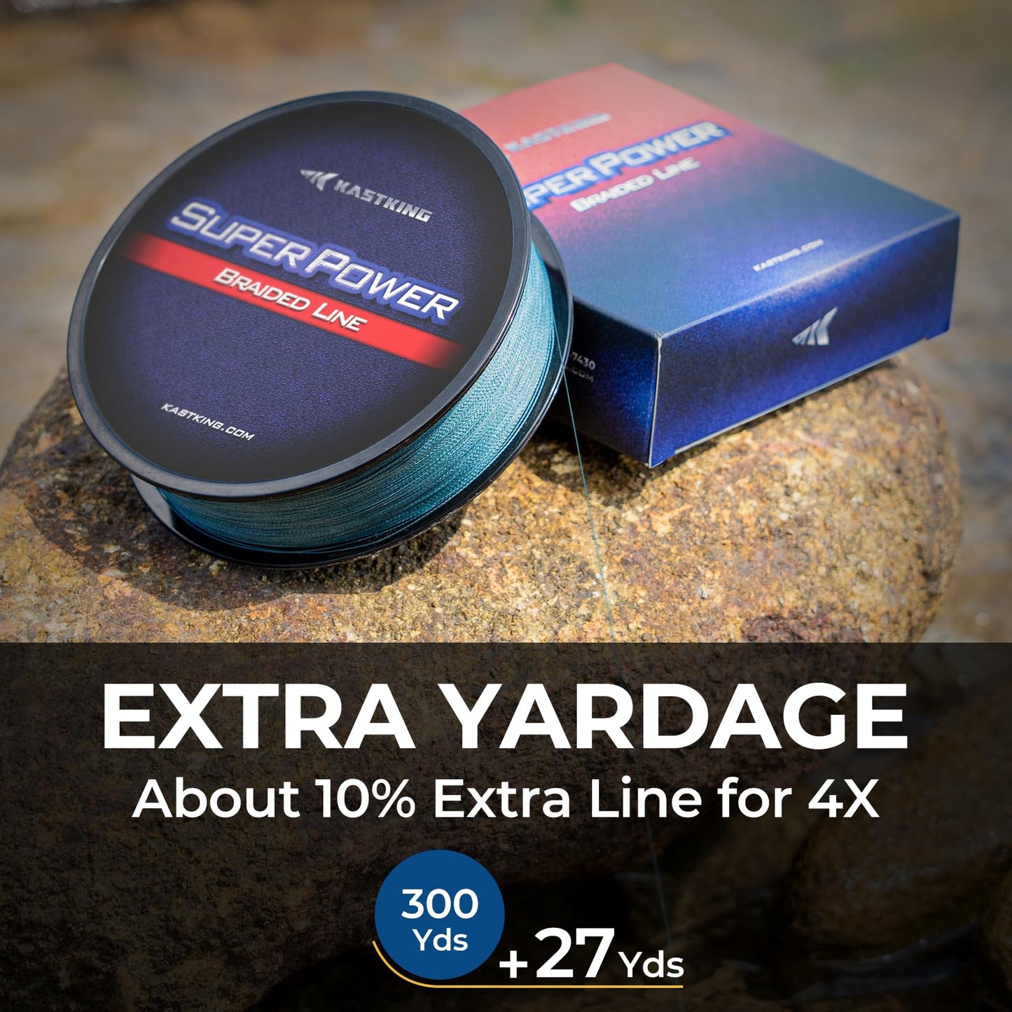 KastKing Superpower Braided Fishing Line, Red, 20LB, 300+27 Yds