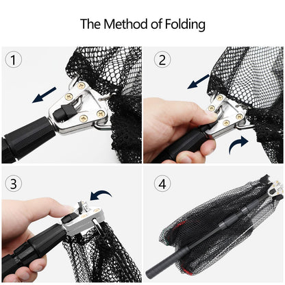 SANLIKE Aluminum Collapsible Telescopic Fishing Net for Ice Salt/Freshwater