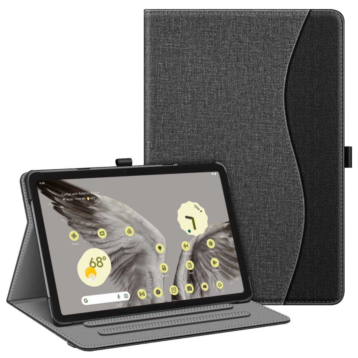 Fintie Case for Google Pixel Tablet 11 Inch 2023 Release, Multi-Angle Viewing Protective Stand Cover with Pocket & Pencil Holder Compatible with Charging Speaker Dock, Gray