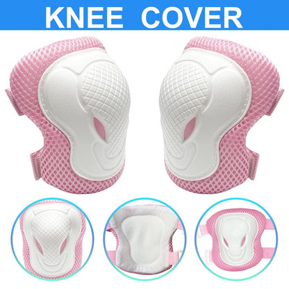 ENHERWE Kids Knee Pads Elbow Pads Wrist Guards Set for 3-8 Years,Child Protective Gear Set for Outdoor Sports,Cycling,Roller Skates,Inline Skating,Skateboard,Scooter,BMX Bike,Girls Pink