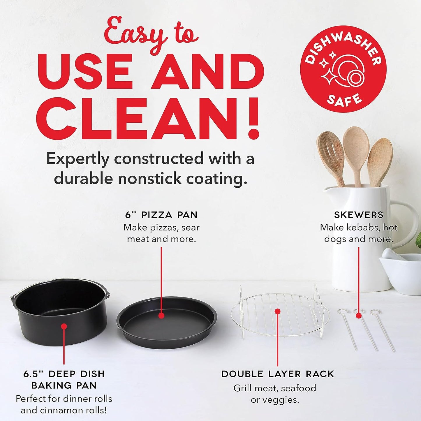 DASH DFAF450UP1 Air Fryer, Deluxe, Accessory Bundle