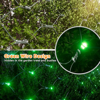 LitHome 14.8FT x 5FT Christmas Net Lights Outdoor Mesh Lights,300 LED Christmas Net Light for Bushes Connectable,8 Modes Green Giant Mesh Light Waterproof for Garden Party Roof St Patrick’s Day Decor