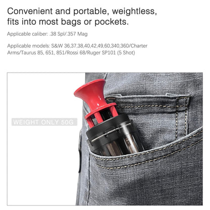 Ludex 5 Shot Revolver Speed Loader for .38 Special/.357 Magnum(1 Pack).Fits S&W 36,37,38,40,42,49,60,340,360/Charter Arms/Taurus 85, 605, 651, 851/Rossi 68/Ruger SP101