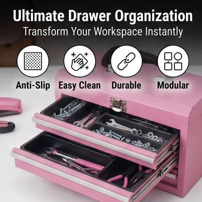 3 Pcs Tool Box Organizer Tray Divider Set for Kobalt Mini 3-Drawer ToolBox – Compatible with Both Old & New Version,Tool Desk Drawer Organization, Toolbox Accessories&Organizer.