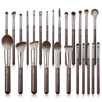 Jessup Brand 25pcs Professional Makeup Brush Set Beauty Cosmetic Foundation Powder Blusher Eyeshadow Blending Highlight Concealer Natural-Synthetic Hair Brushes Set (Pearl White/Silver)