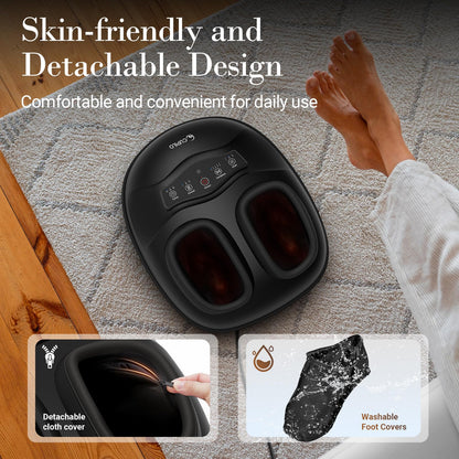 Foot Massager FSA Eligible HSA, Feet Massager with Heat for Plantar Fasciitis Relief, 5 Levels Compression & Vibration Massage for Neuropathy, Christmas Gifts for Women Men, Fits Up to 13"