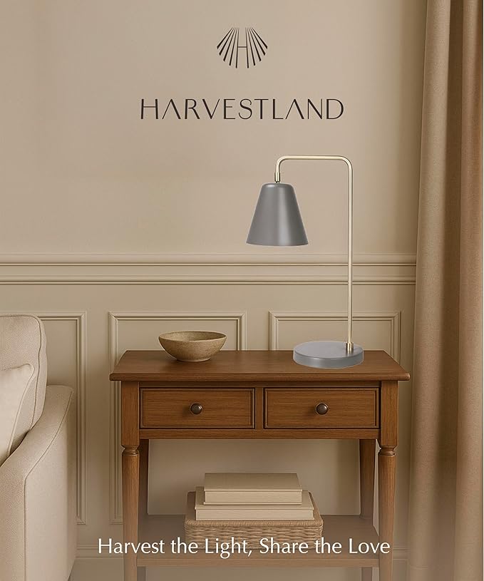 HarvestLand Steady Brass Desk Lamp – Industrial Table Lamp with Solid Base, Lamp for nightstand, Desk Lamp Home Office and Bedside Table Lamp, Modern Reading Lamp