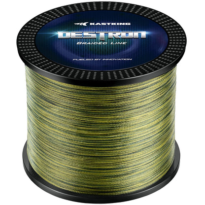 KastKing Destron Braided Fishing Line, Green Algae, 4 Stands, 15LB, 300Yds
