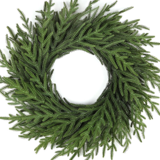 Artgar 26 Inch Pine Wreath - Christmas Wreaths for Front Door - Real Touch Pine Wreath - Large Artificial Green Wreaths for Walls Windows Porches Farmhouse Indoor Outdoor Home Decor