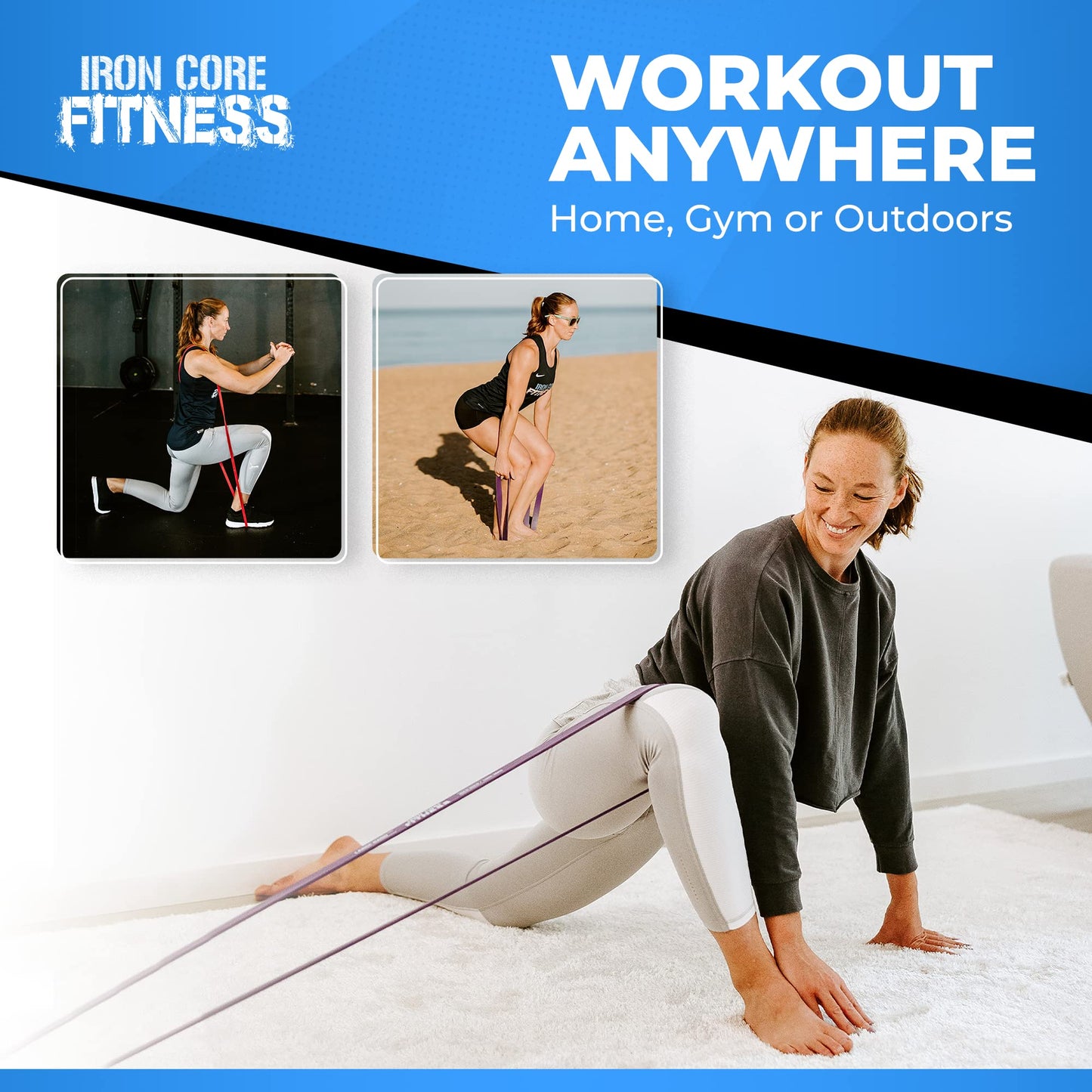 Pull Up Assistance Resistance Bands - Long Loop Power Bands for Men and Women - Strength Power Flexibility Training at Home & Gym - Ebooks & Workout Chart Included by Iron Core Fitness