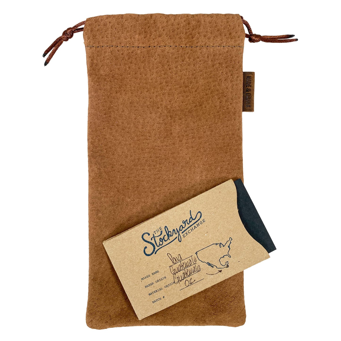 Hide & Drink, Drawstring Bag for Tobacco Pipe Handmade from Sheepskin, Multipurpose Storage for Travel (Cinnamon)