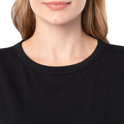 Fruit of the Loom Women's Short Sleeve Crew Neck T-Shirt, 2 Pack, Grey Heather/Black, Large