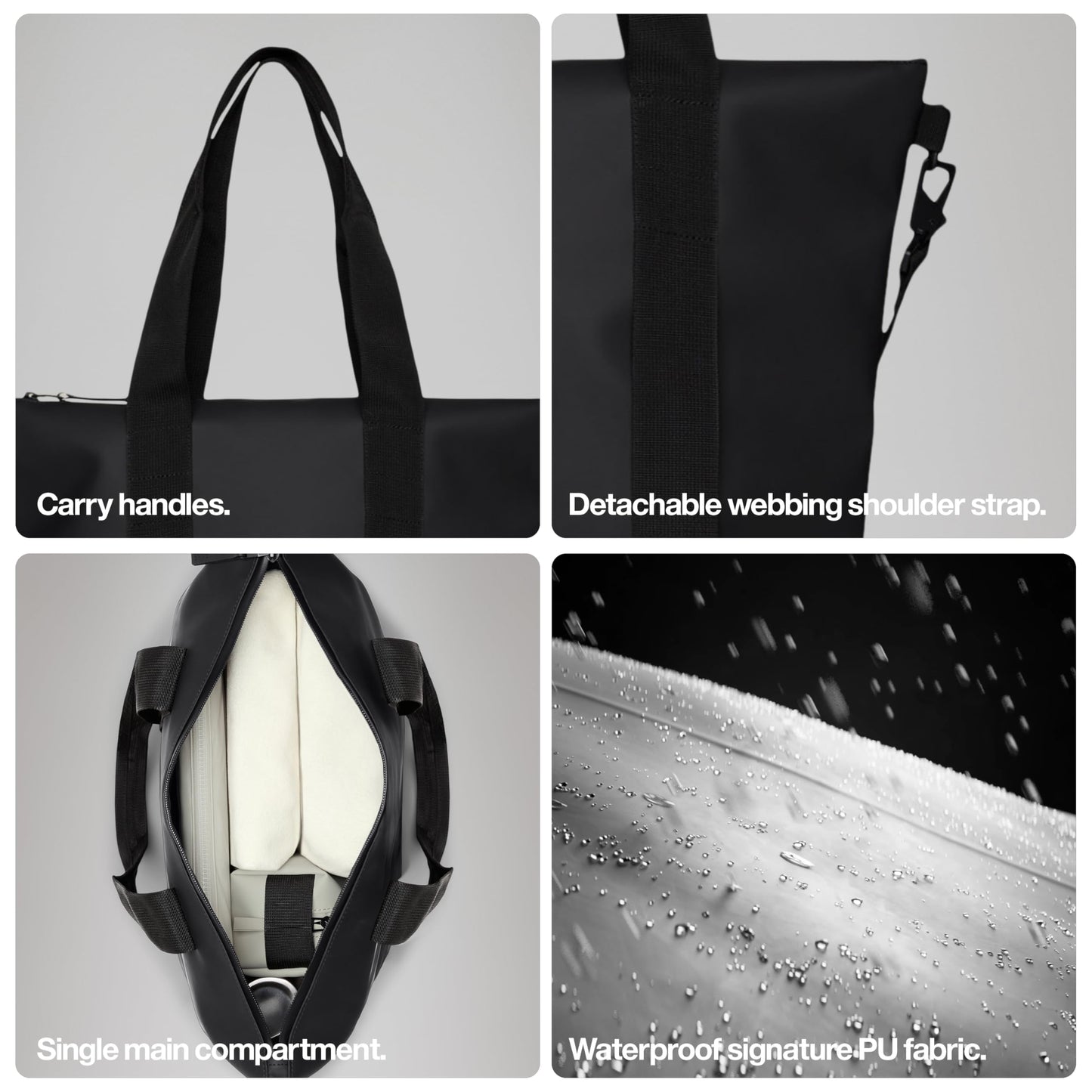 RAINS Tote Bag – Green Waterproof Minimalist Black Shoulder Bag for Men and Women – Versatile Laptop Bag for Work, Travel, Shopping, and Everyday Use – 2 Year Warranty