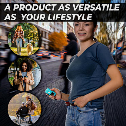 FIGHTSENSE Flashlight Stun Gun for Self Defense – Rechargeable Stun Gun for Women – Compact & Powerful Self Defense Flashlight (Cyan)