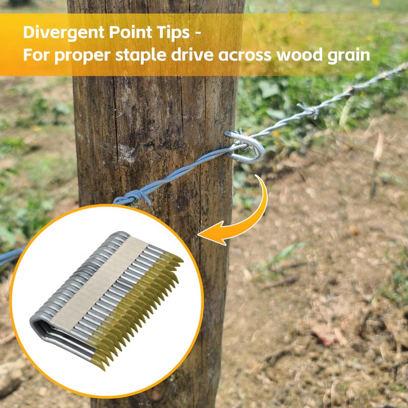 DFS9175B1G Fencing Staples for DEWALT 9GA Cordless Fencing Stapler Gun，9GA Galvanized Barbed Staples - 1-3/4", 960-Pack
