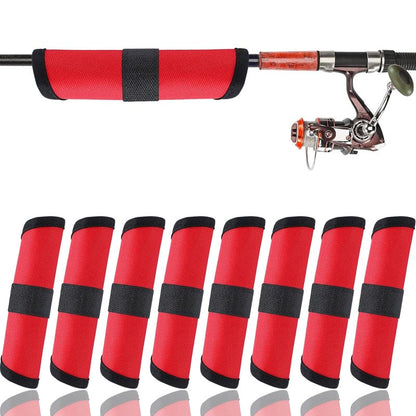 Yisinar 8-Pack 6" Fishing Lure Covers with Heavy-Duty Rod Sleeve, Lure Wraps with Velcro - Fishing Hook Covers for Spinning Rod, Freshwater/Saltwater