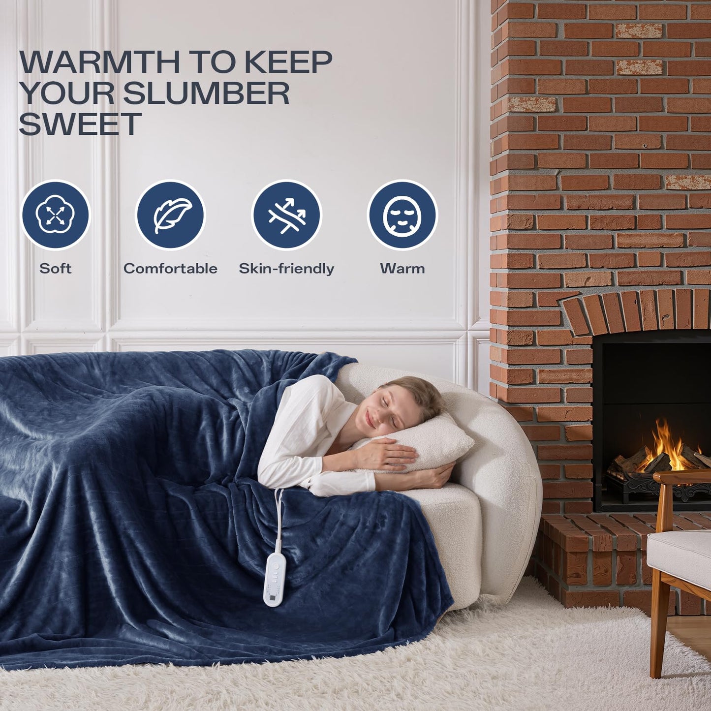 Heated Blanket Twin, Electric Blanket Soft Sherpa Flannel, 10 Hours Auto Shut-off & 8 Fast Heating Levels, Machine Washable ETL Certified, Heating Blanket for Bed & Sofa (62x84 inches, Gray)