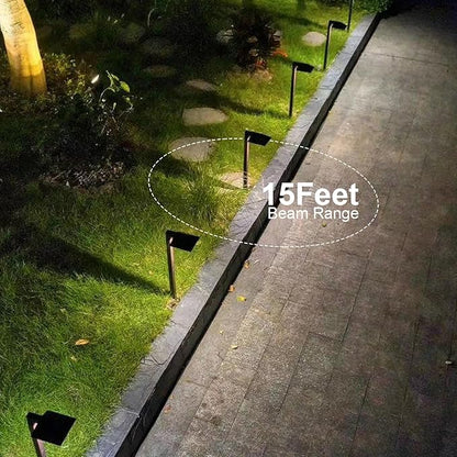 GOODSMANN Low Voltage Landscape Path Lights 8PK Kit 0.6W LED Sidewalk Landscape Lighting 22 Lumen Outdoor Electric Walkway & Pathway Lights Wired Bronze Finish 3100K Warm White with Cable Connectors