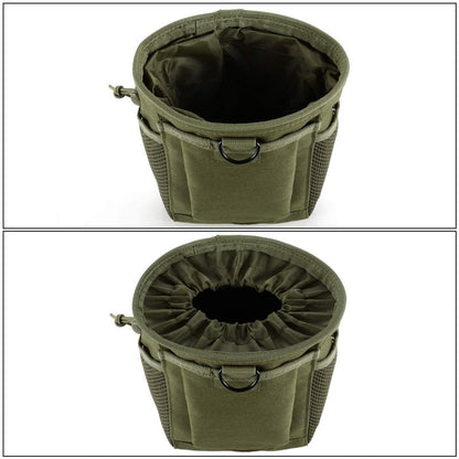 FRTKK Tactical Molle Drawstring Magazine Dump Pouch Outdoor Ammo Pouch, Adjustable Military Utility Belt Fanny Hip Holster Bag (2 Pack-Army Green)
