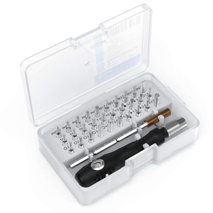32 In 1 Small Screwdriver Set, Mini Magnetic Screwdriver Set – Contains 30 Bits Precision Repair Tool Kit, Torx Screwdriver Tool Sets for Eyeglass, Watch, Phones, Laptop, Computers, Toys