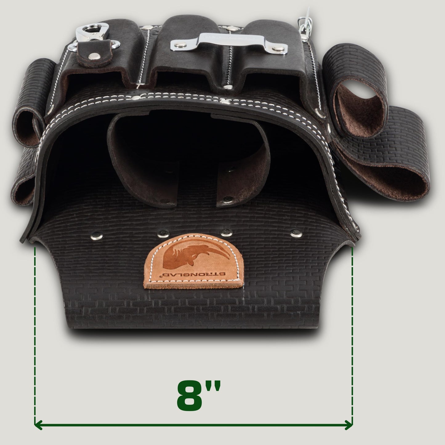 STRONGLAD Heavy-Duty Electricians Tool Belt – 13-Pocket Top-Grain Leather Pouch, Adjustable Fit 29–46" Durable Utility Belt for Electrical Work | Rugged Jobsite Organizer | Designed for Pros
