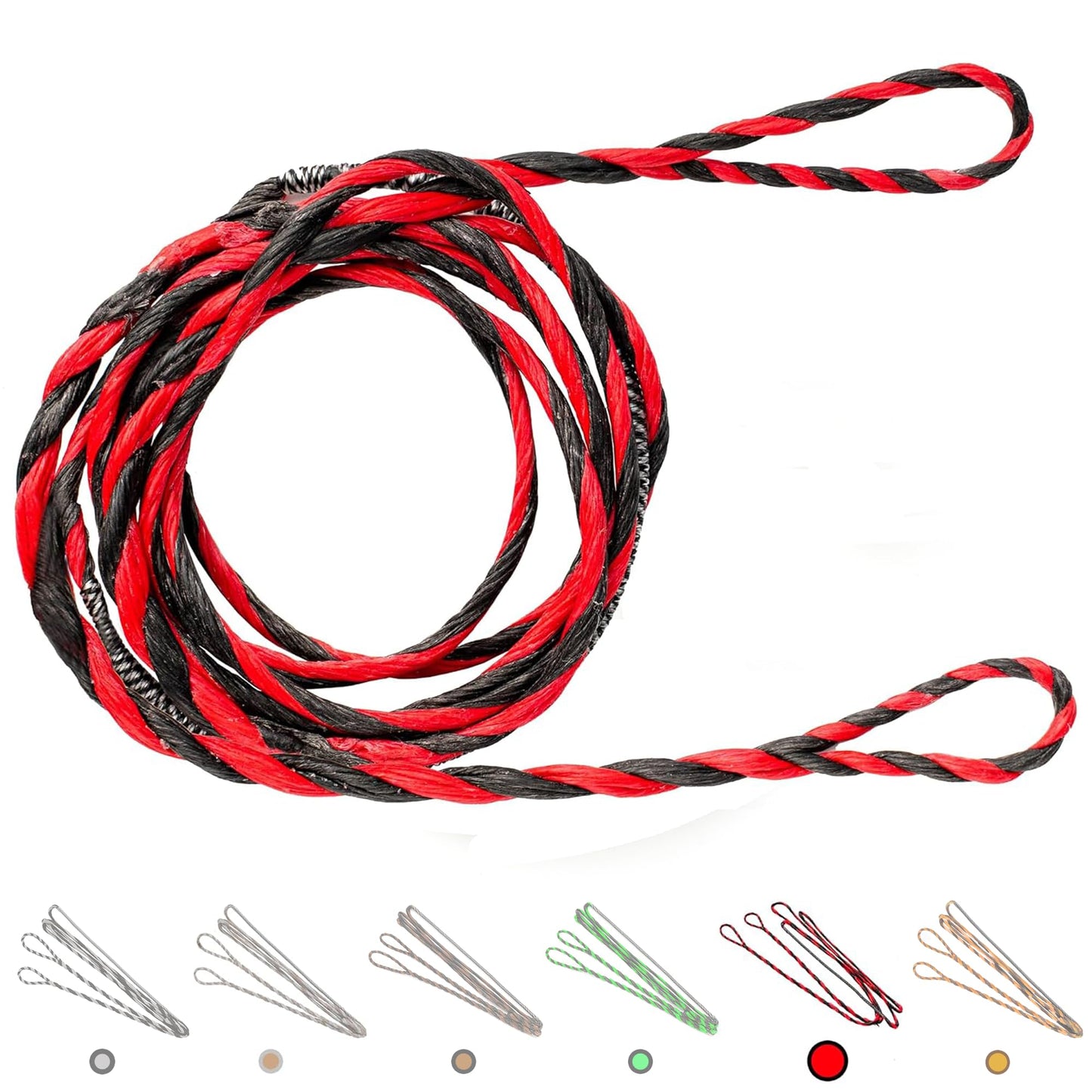 Deerseeker Flemish D97 Bow String Handmade Twist Bowstring 16 Strands 54-70in Fast Flight for Traditional Longbow Recurve Bow Replacement Archery Accessories (Red+Black, AMO 70"(Actual Length 66"))