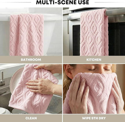 Artoid Mode 1 Pc Pink 3D Diamond Grid Jacquard Hand Towels