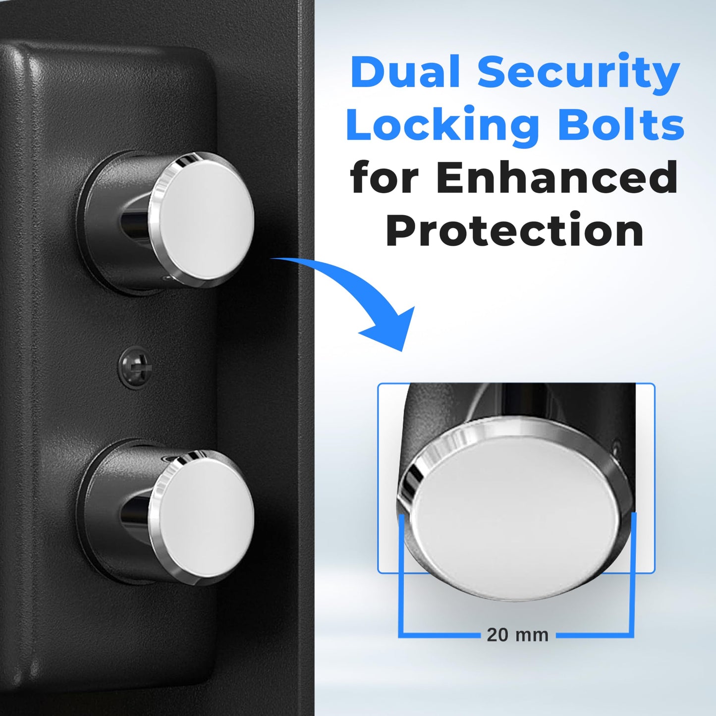 SereneLife Electronic Fingerprint Safe | Heavy Duty Money Safebox | Digital Touch Pad Lockbox with Code & 2 Keys | Small Safe Box for Home or Office, Secure Cash, Firearms | 13.8’’ x 9.8” Black