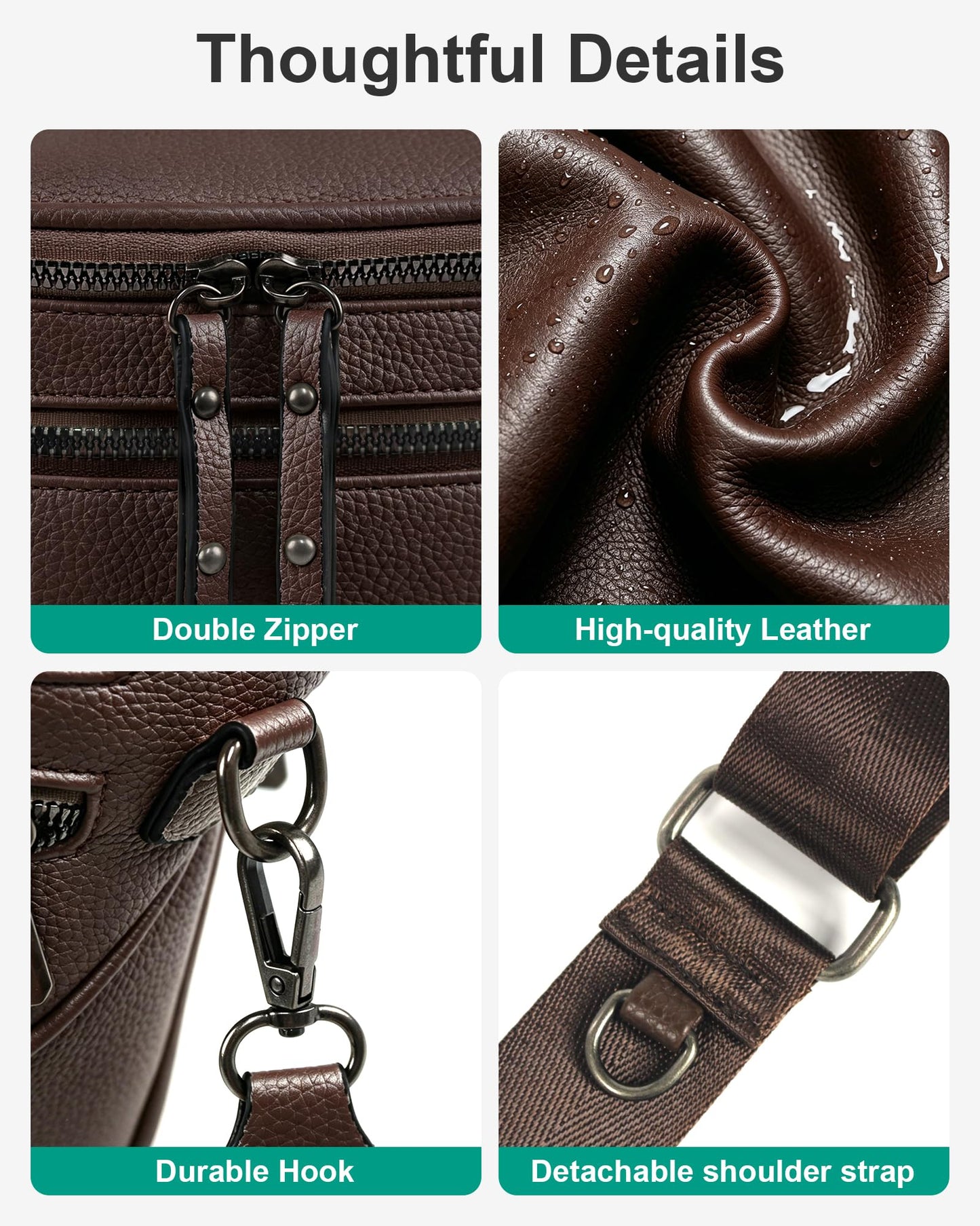 CHERUBEL Crossbody Bags for Women, Soft Vegan Leather Shoulder Crossbody Bum Bags for Women with Coin Purse