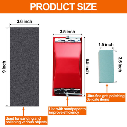 VRKET Wet & Dry Sandpaper Set, 42 Sheets of 120 to 3000 grit Sandpaper with Sanding Block Sander,for Wood Furniture Finishing Metal Automotive Sanding Polishing