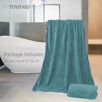 TENSTARS Silk Hemming Bath Towels