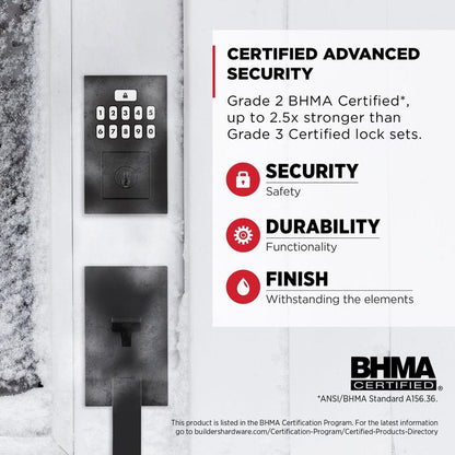 Kwikset SmartCode 260 Keyless Entry Electronic Keypad Deadbolt Door Lock with Auto-Lock, Custom User Codes, Advanced Security in Matte Black Contemporary