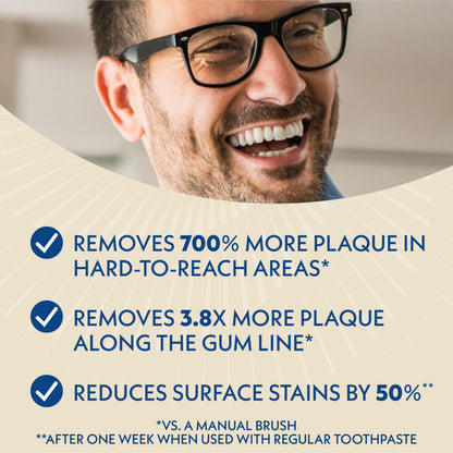 Spinbrush Smart Clean Battery Powered Electric Toothbrush for Adults with Dual Action Head, Pacer & Timer, Champagne, Soft Bristles, 1 Count