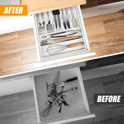 Kitchen Silverware Drawer Organizer and Storage Cabinet Utensil Rack Bathroom Counter Vanity Extra Large Big Cooking Drawer Organizers Countertop Pantry Storage Cabinet Best Kitchen Must Haves 2025
