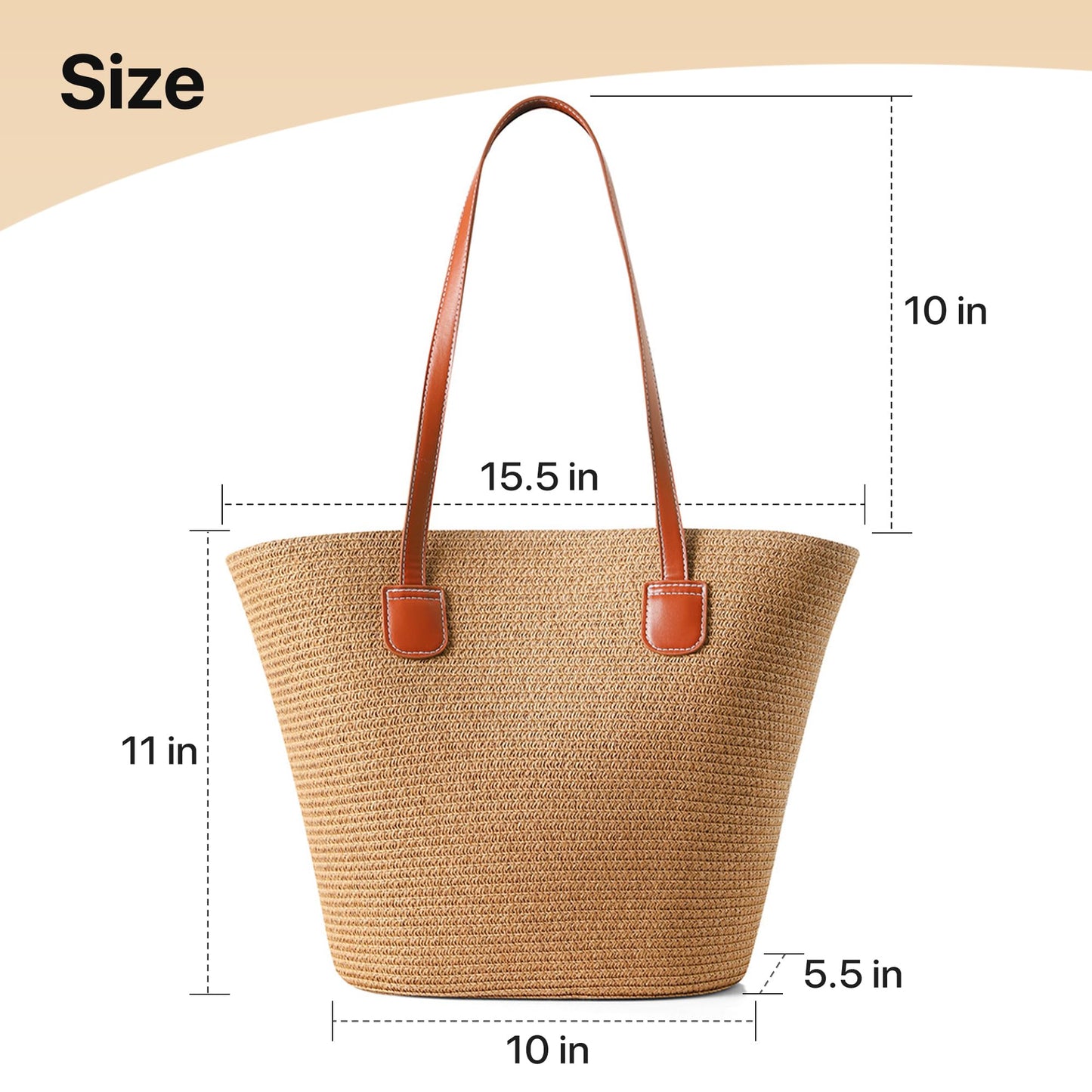 Straw Bags For Women | Travel Straw Totes Bag, Summer Woven Shoulder Bag Handbag